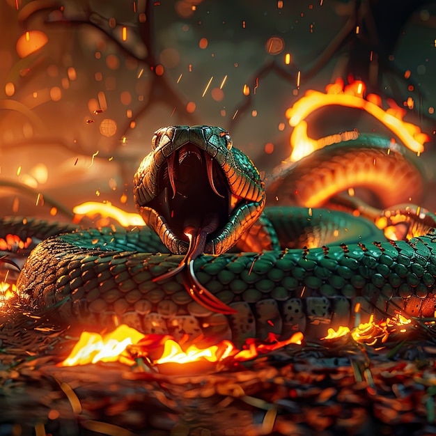 Free photo fantasy snake illustration