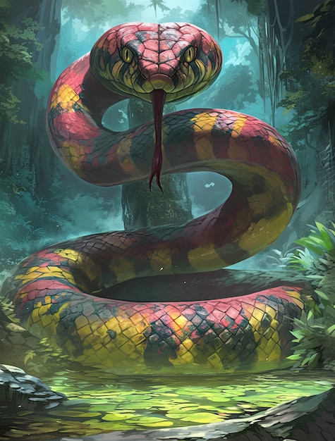 Free Photo fantasy snake illustration