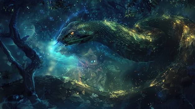 Free photo fantasy snake illustration