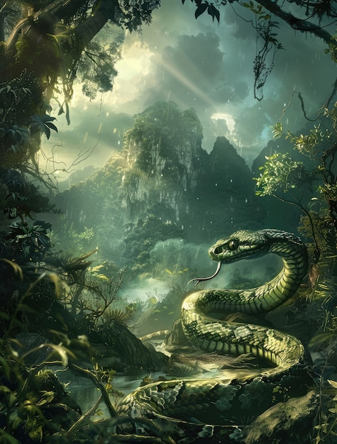 Free photo fantasy snake illustration