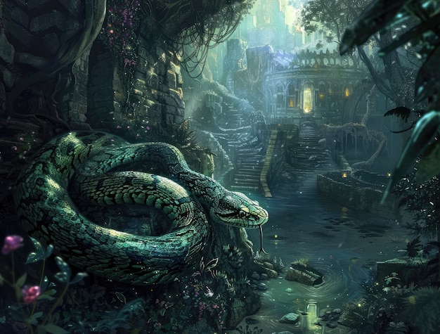 Fantasy snake illustration