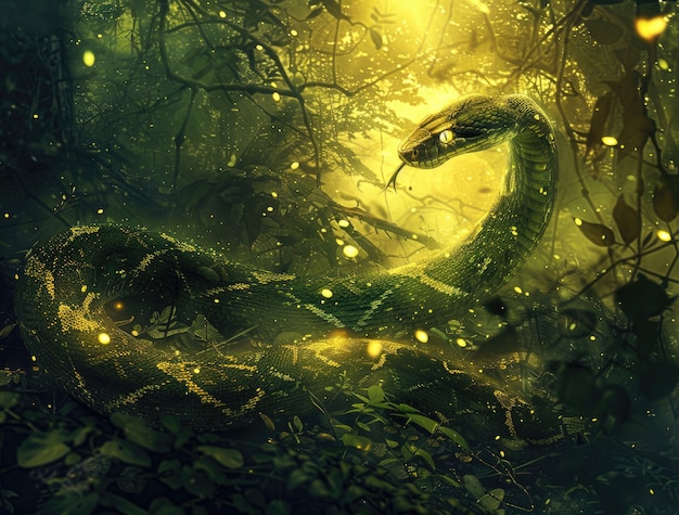 Free photo fantasy snake illustration