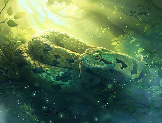 Free photo fantasy snake illustration