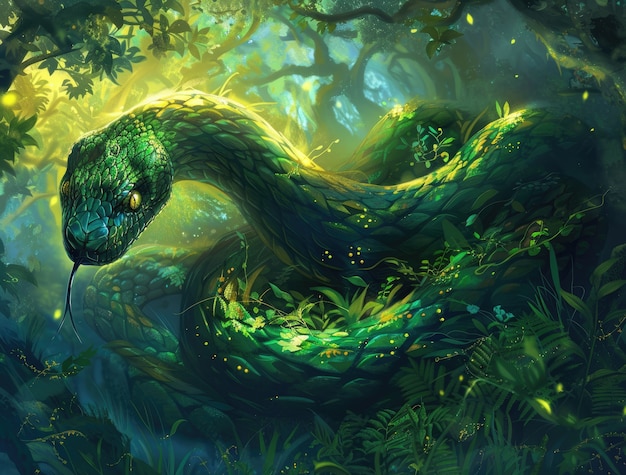 Free photo fantasy snake illustration