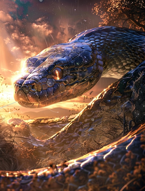 Free photo fantasy snake illustration