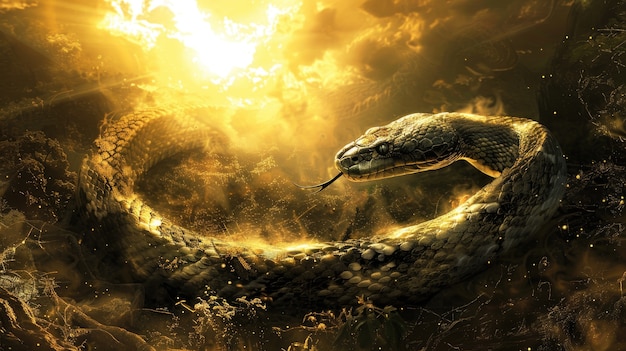 Free photo fantasy snake illustration