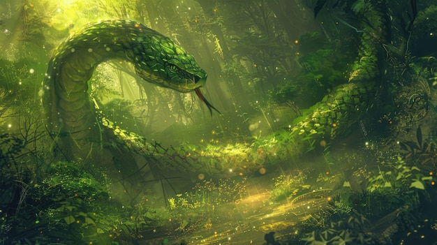 Free photo fantasy snake illustration