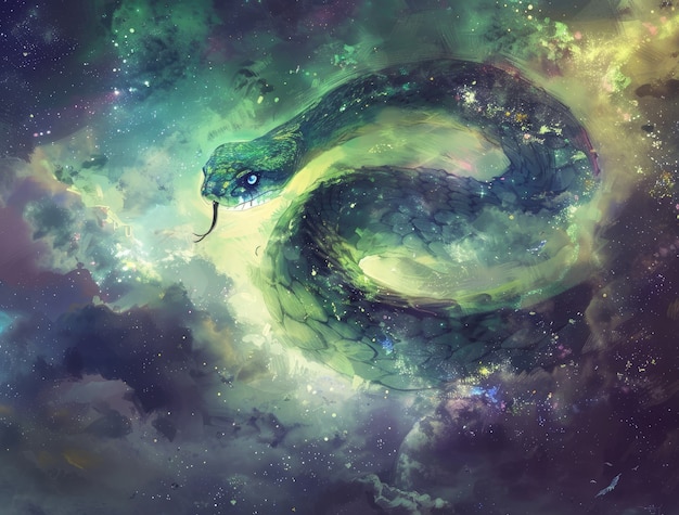 Free photo fantasy snake illustration