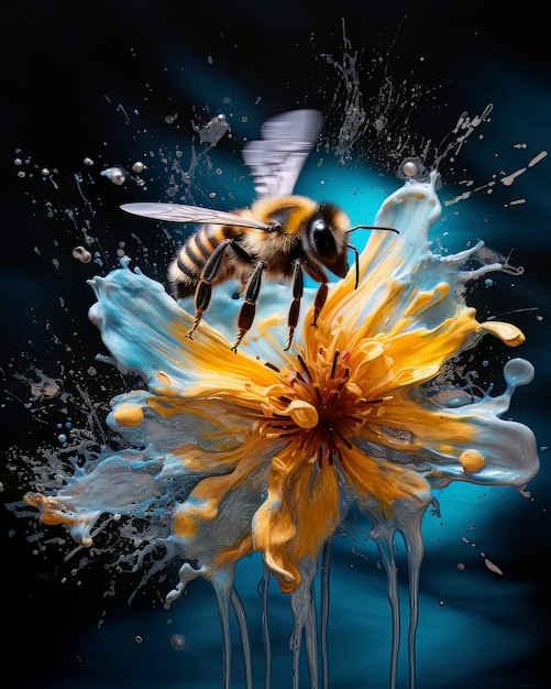 Free photo fantasy style bee in nature