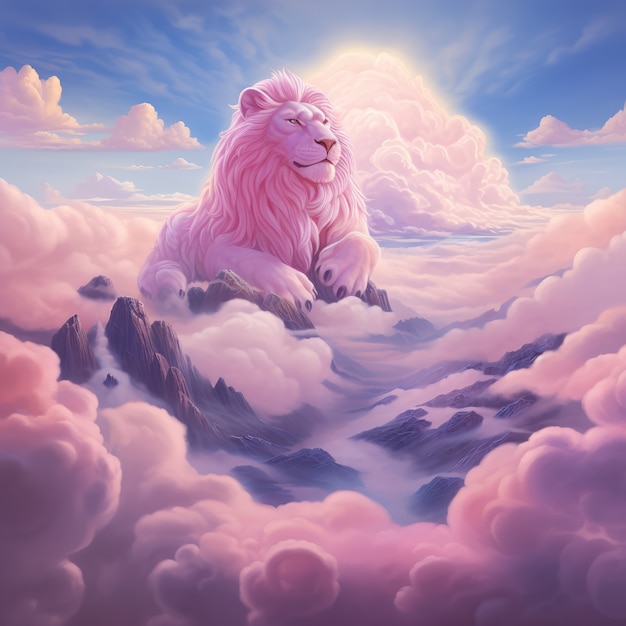 Fantasy style clouds with  lion