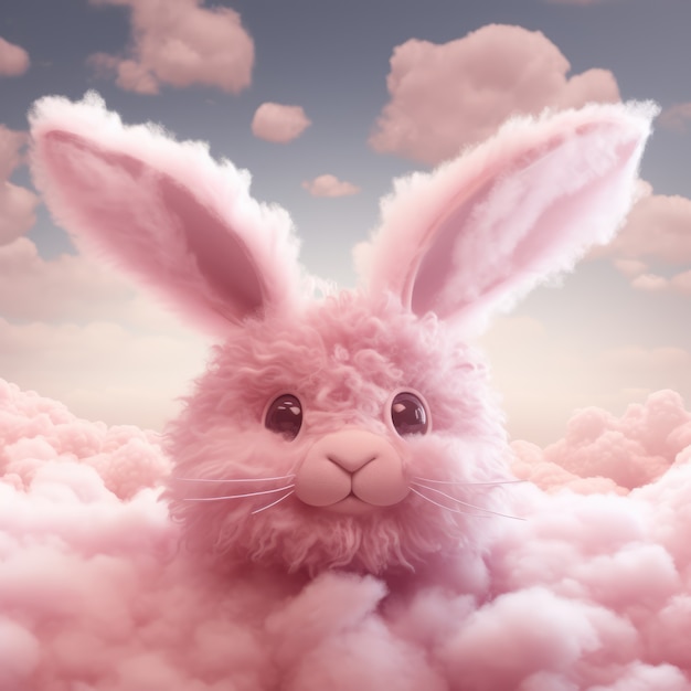 Fantasy style clouds with rabbit