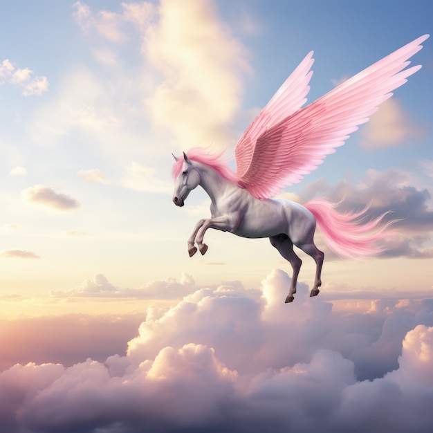 Fantasy style clouds with  unicorn