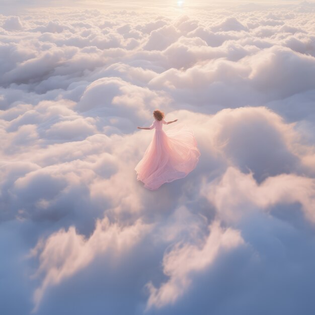 Fantasy style clouds and woman