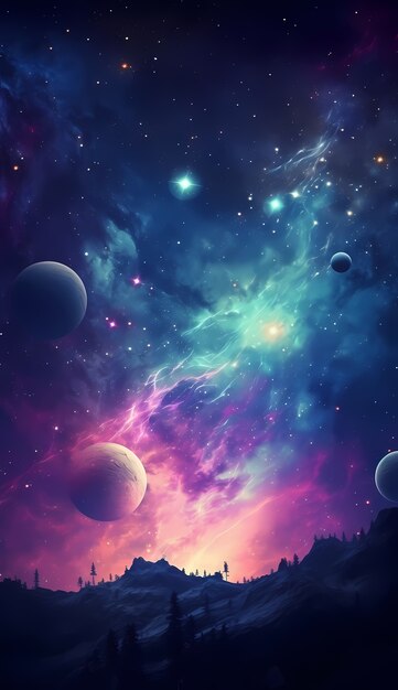 Fantasy style galaxy background