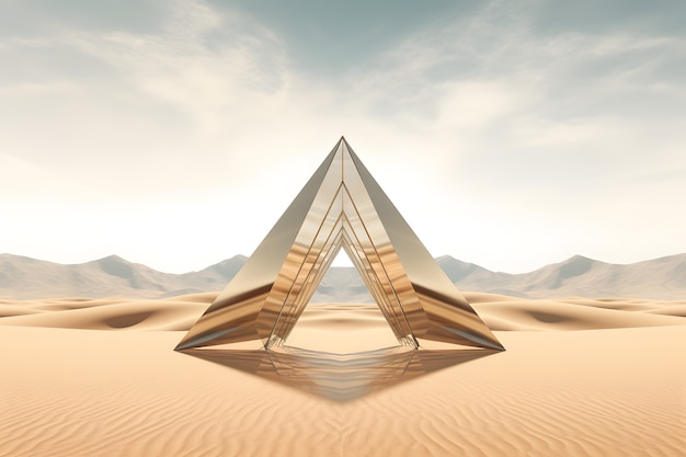 Free Photo fantasy style gateway or portal with desert landscape