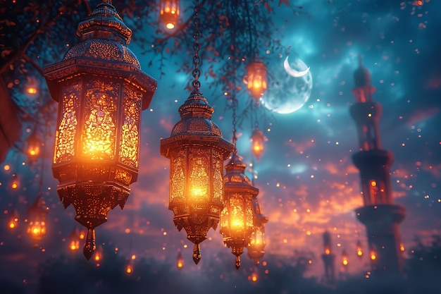 Free Photo fantasy style lantern for islamic ramadan celebration