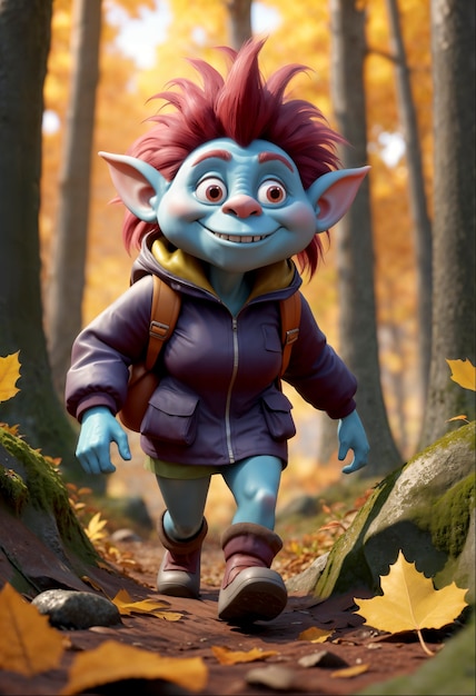 Free photo fantasy troll in beautiful environment