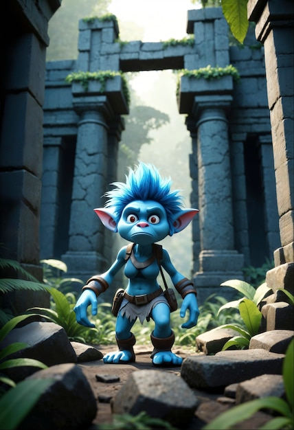 Free Photo fantasy troll in beautiful environment