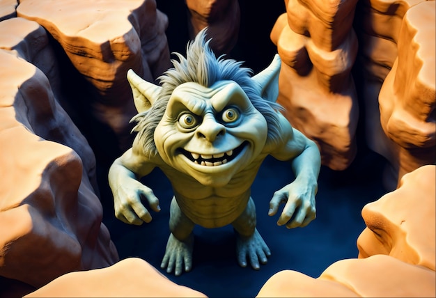 Free photo fantasy troll character in beautiful environment