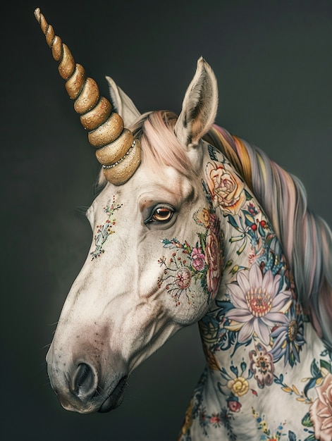 Free photo fantasy unicorn head