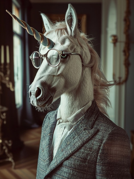 Free photo fantasy unicorn head