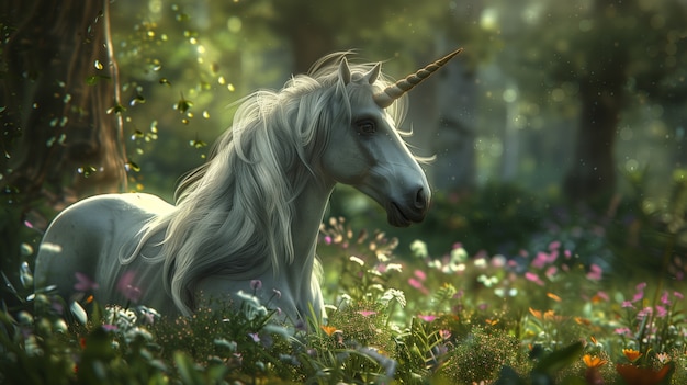 Fantasy unicorn with digital art style