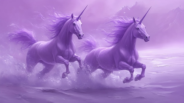 Free photo fantasy unicorn with digital art style