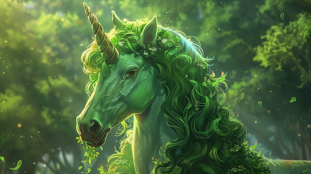 Fantasy unicorn with digital art style