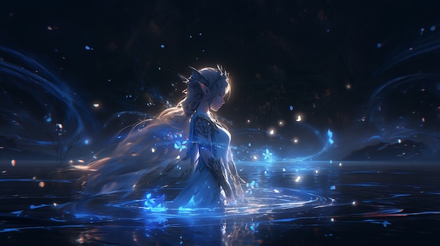 Free Photo fantasy water character