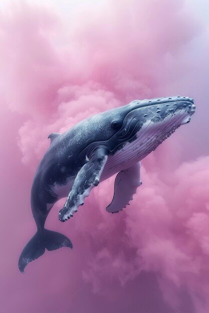 Fantasy whale in the sky