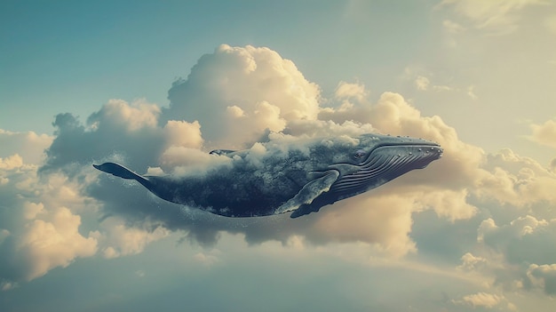 Fantasy whale in the sky