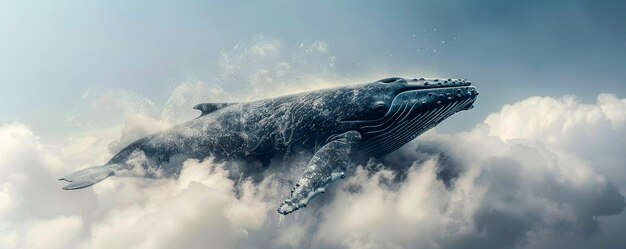 Fantasy whale in the sky