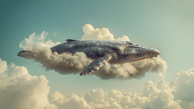 Fantasy whale in the sky