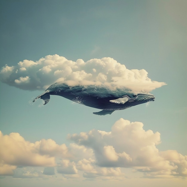 Fantasy whale in the sky