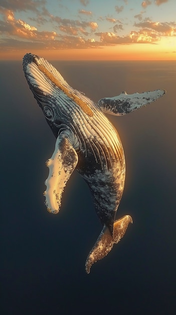 Fantasy whale in the sky