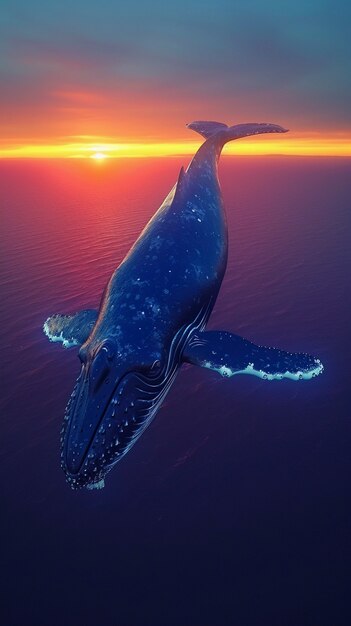 Fantasy whale in the sky