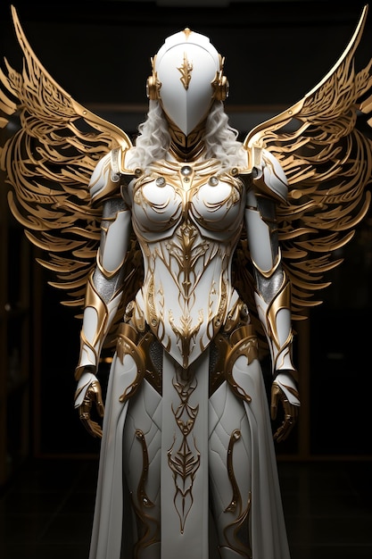 Free photo fantasy wing metal armor