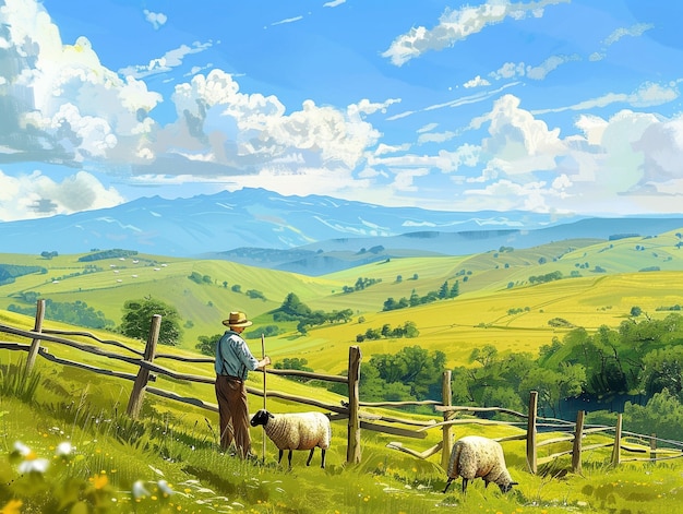 Farm lifestyle digital art