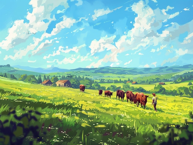 Farm lifestyle digital art