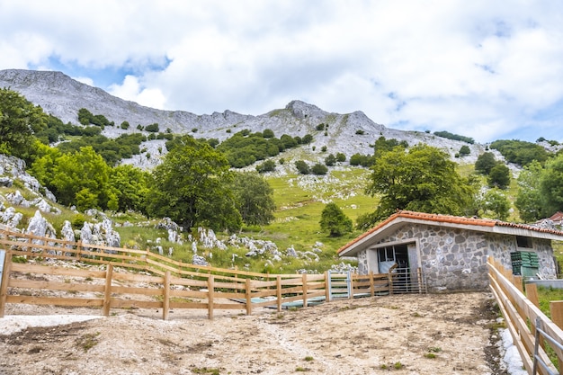 Farm near the mountain Aitzkorri in Gipuzkoa