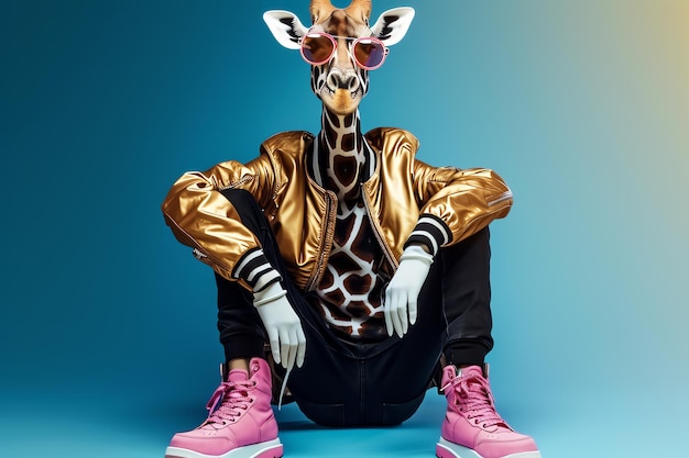 Free Photo fashion giraffe ai generated