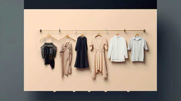 Free photo fast fashion concept with clothing on hangers