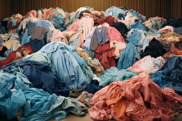 Free photo fast fashion concept with piles of clothes