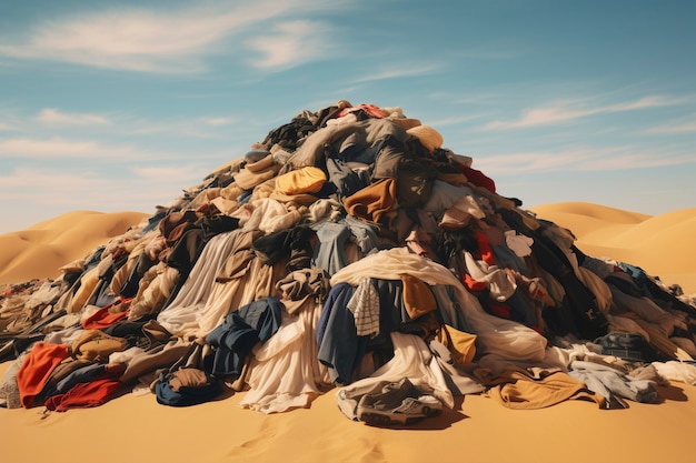 Free photo fast fashion concept with piles of clothes