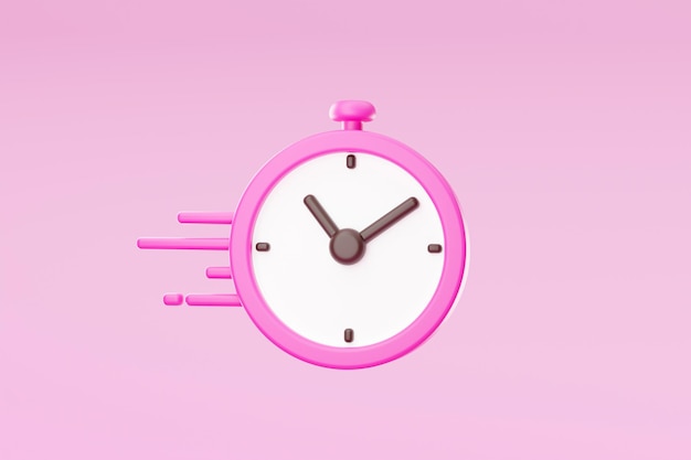 Free photo fast time clock ui icon sign or symbol 3d rendering