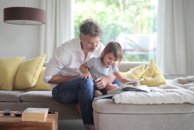 father and daughter at home