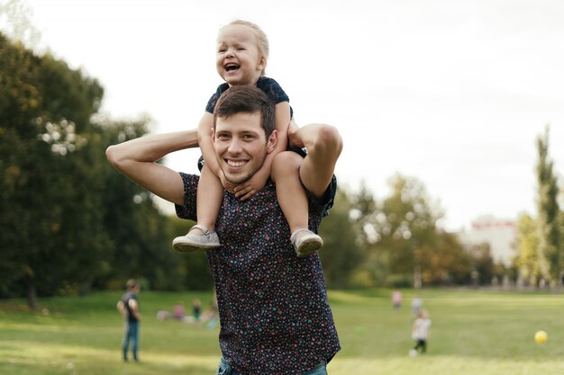 Father and daughter moments spending time in nature