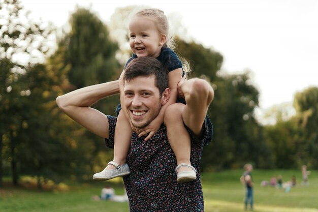 Father and daughter moments spending time in nature