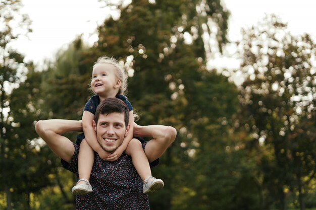 Father and daughter moments spending time in nature