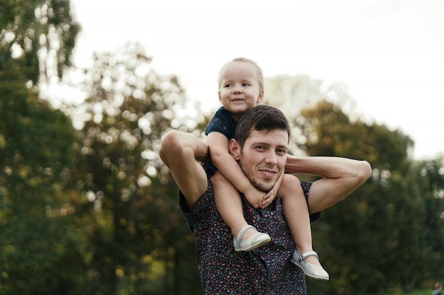 Father and daughter moments spending time in nature